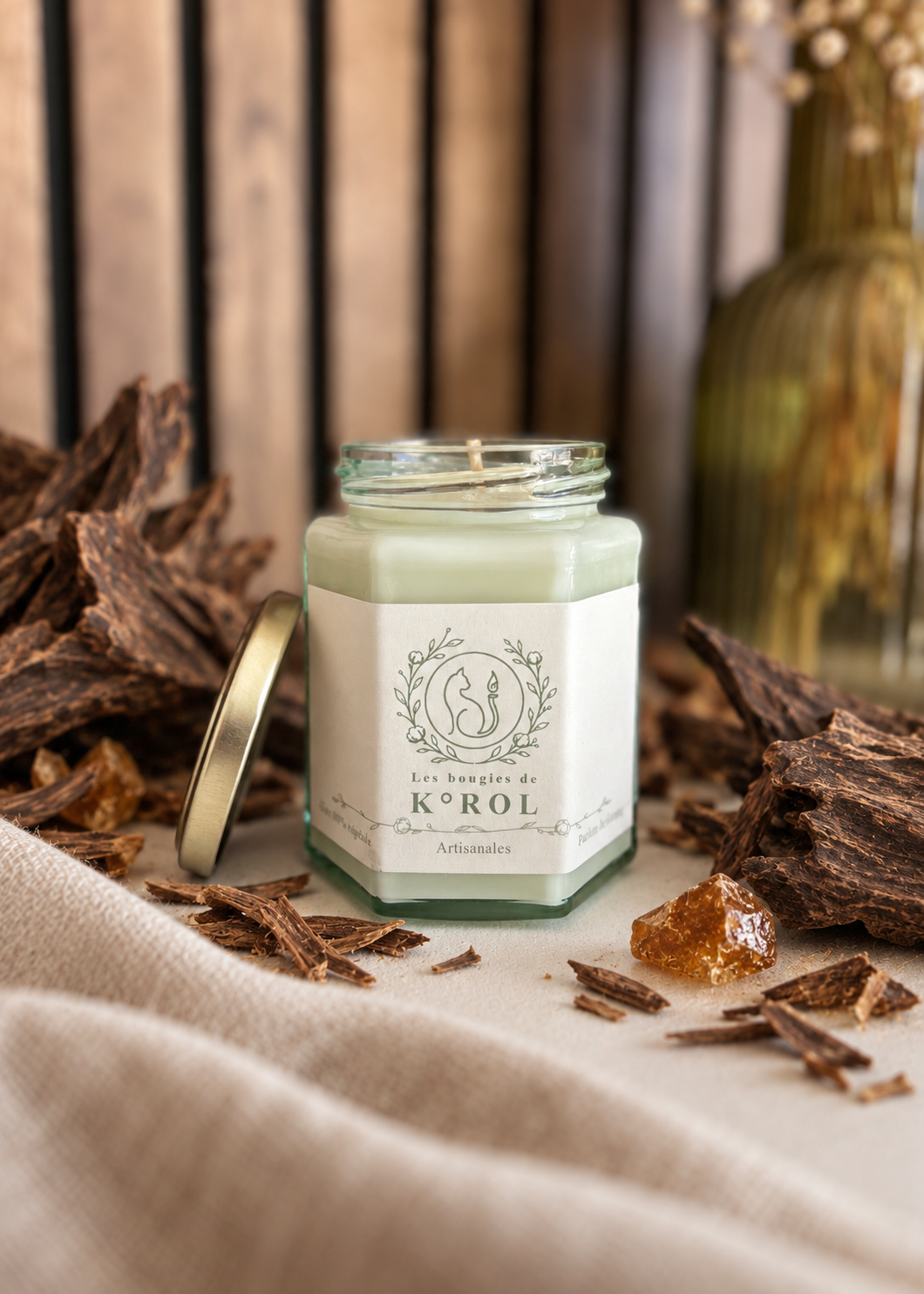 Bougie artisanale K°ROL Bois de oud